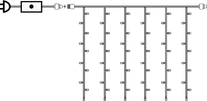 Уличная гирлянда занавес "Дождь" 5х0,7 м 350LED ламп (Холодный белый)