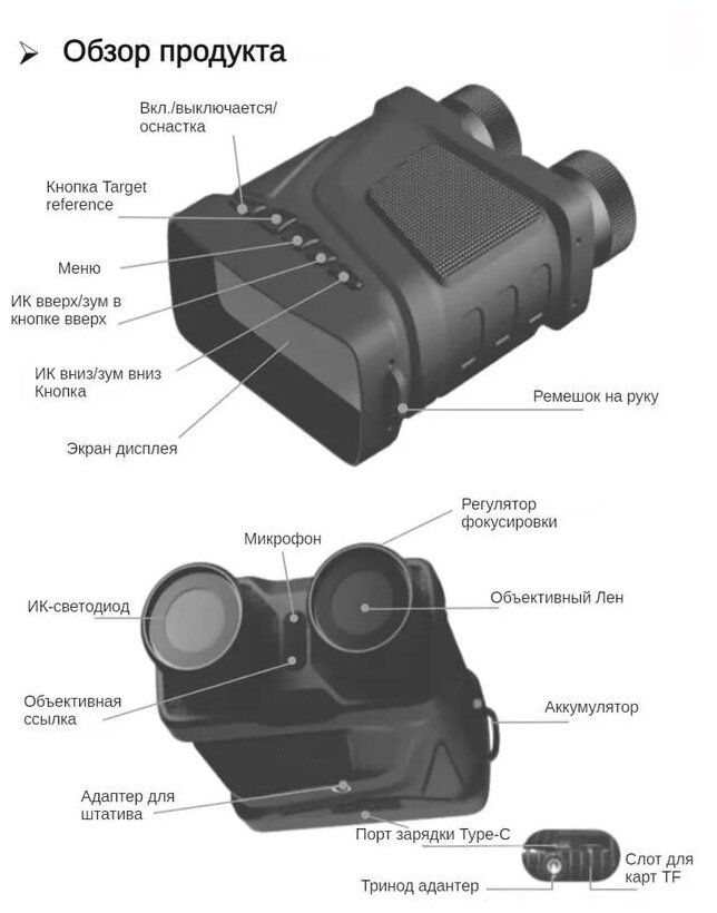 Прибор ночного видения бинокль R12 c фото-видеозаписью